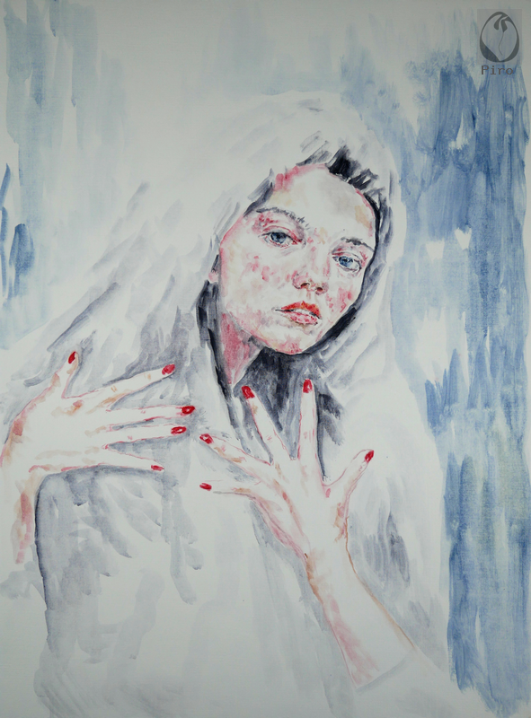 oil on paper - olio su carta di Piro